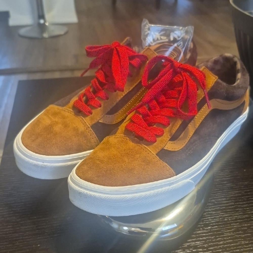 Vans Old Skool Pig Suede Plaid Glazed Ginger